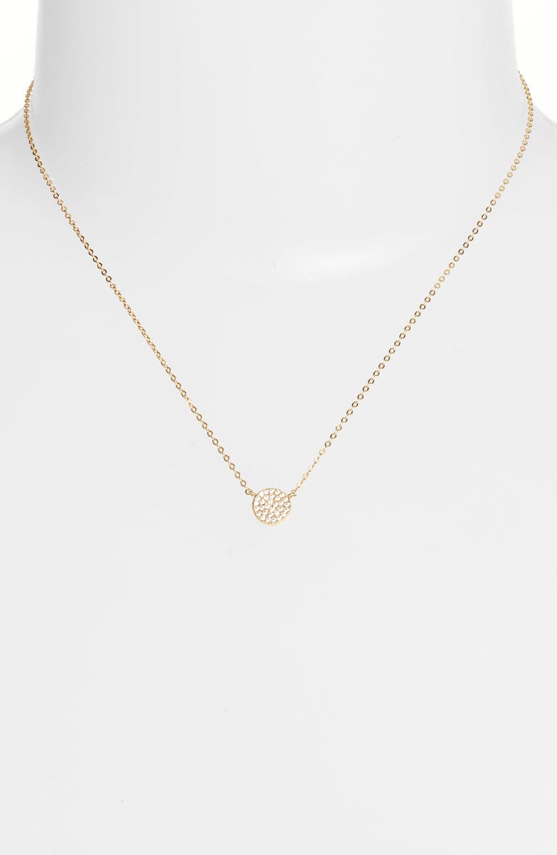 Nordstrom Pavé Disc Pendant Necklace, Alternate, color,