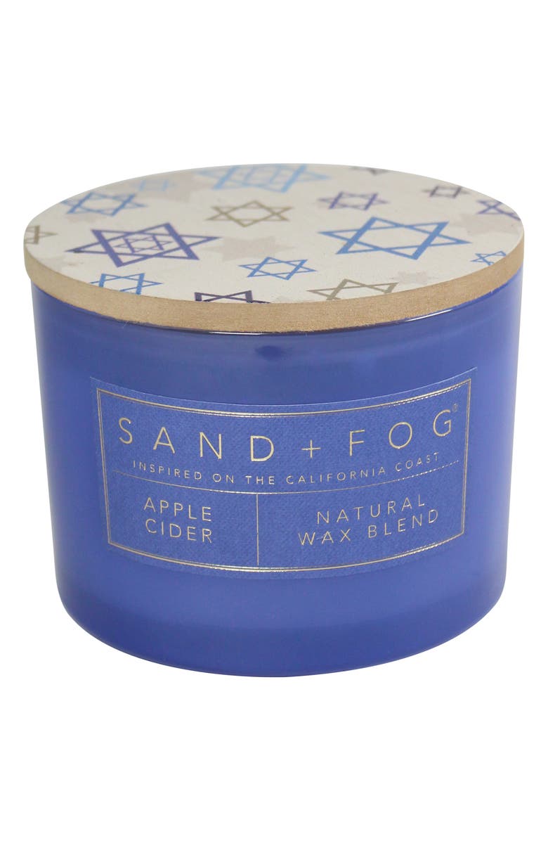 SAND AND FOG 12-Ounce Apple Cider Peace, Love & Light Lidded Two-Wick Jar Candle, Main, color,
