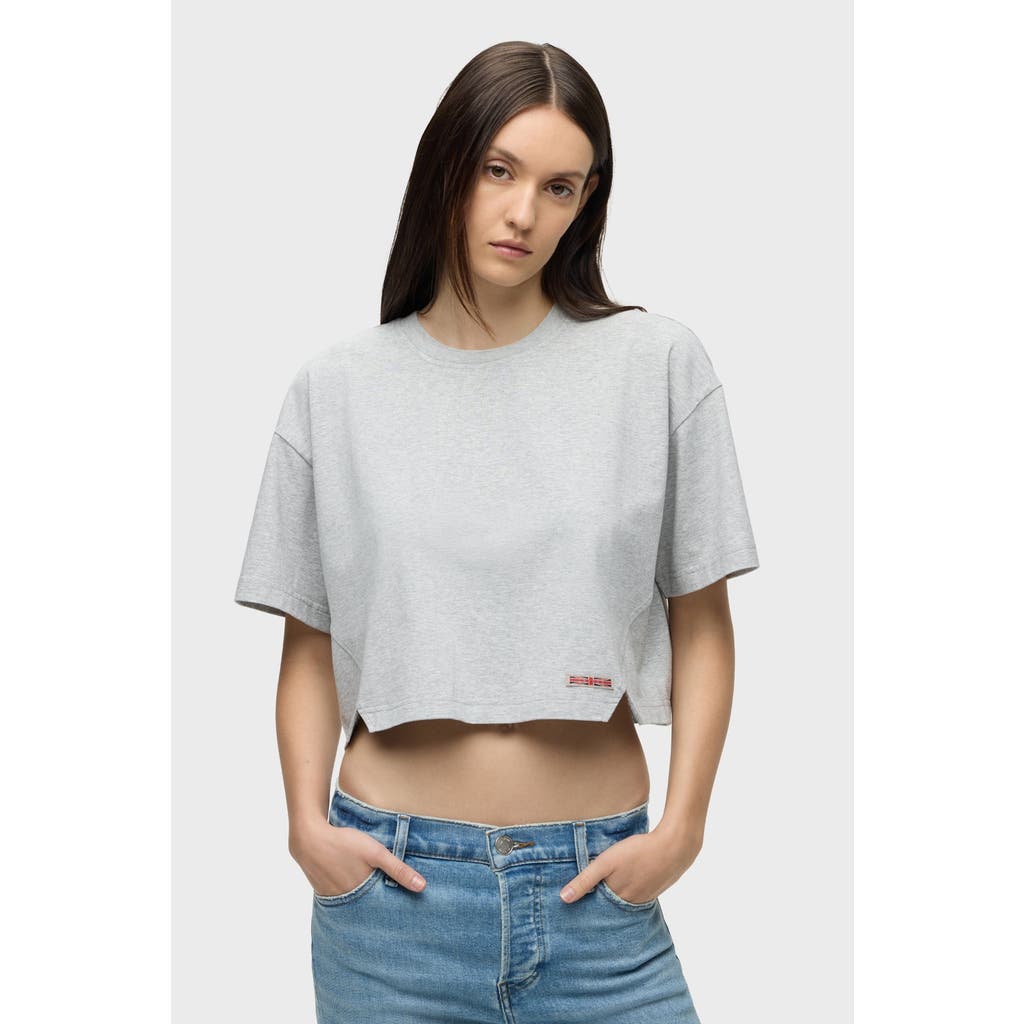 Shop Hudson Jeans S/s Forward Seam Tee In Heather Grey