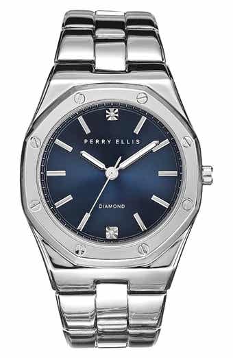 Perry Ellis Diamond Accent Bracelet Strap Watch, 40mm