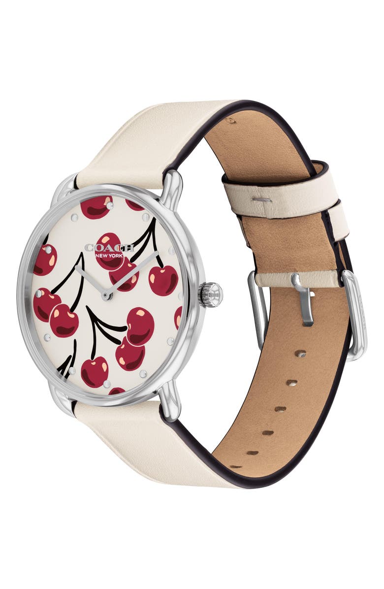 COACH Elliot Leather Strap Watch, 36mm, Alternate, color, 