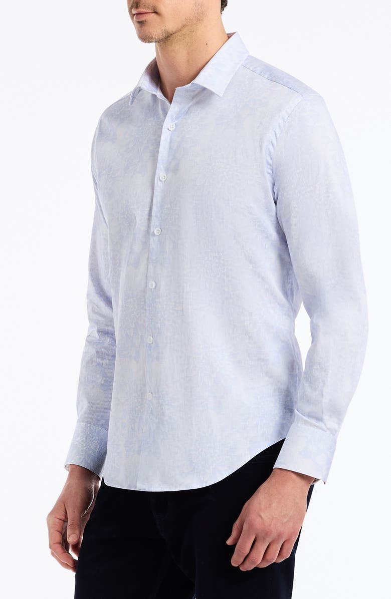 Robert Graham Lexington Stretch Cotton Button-Up Shirt, Alternate, color, Light Blue