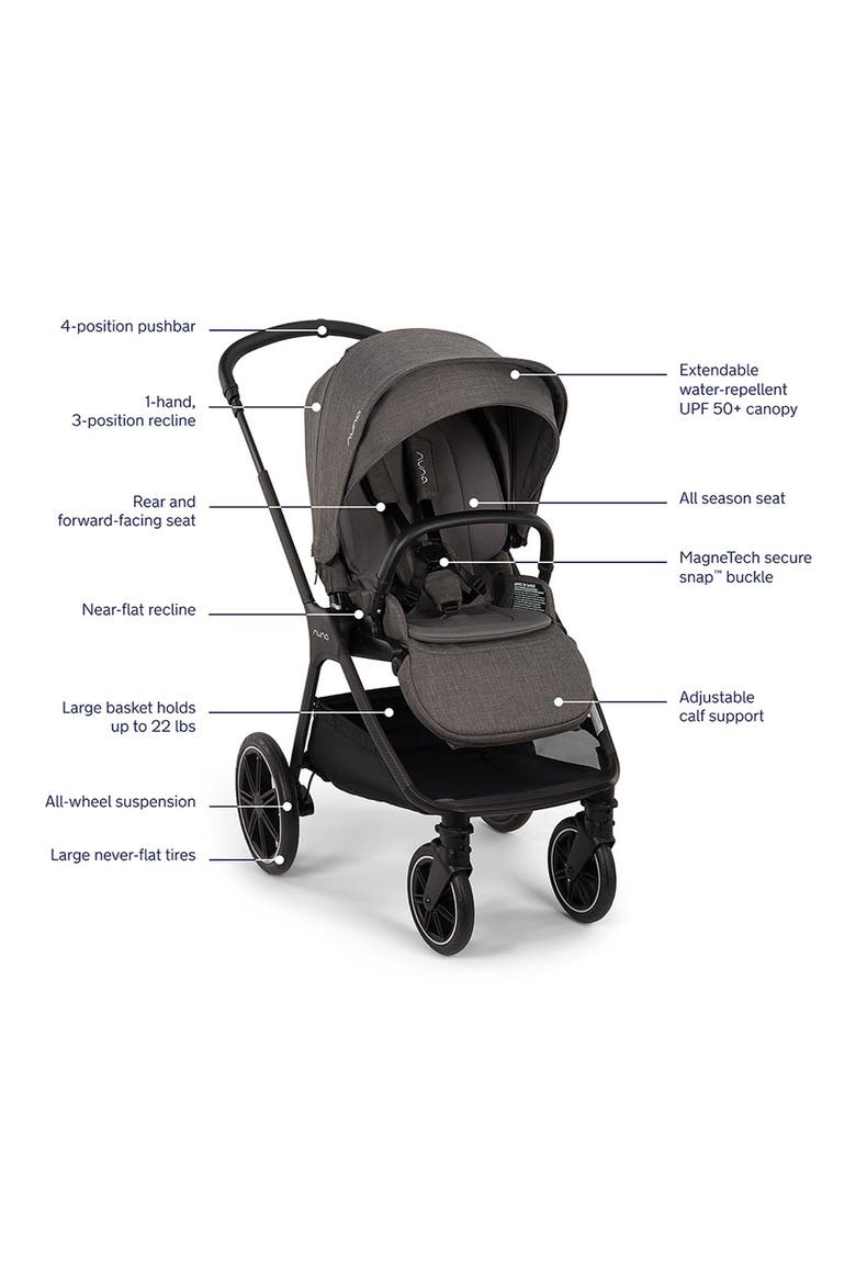 TRIV LX Compact Stroller, Alternate, color, PEWTER