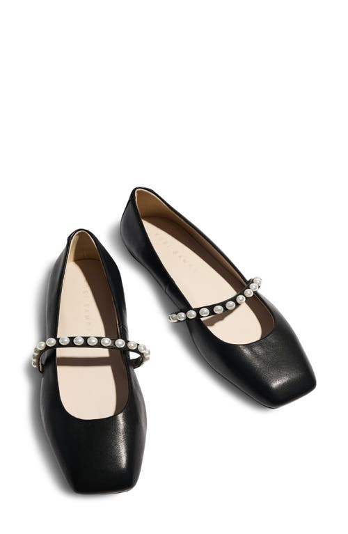 Yosi Samra Cara Faux Pearl Mary Jane Flat In Multi