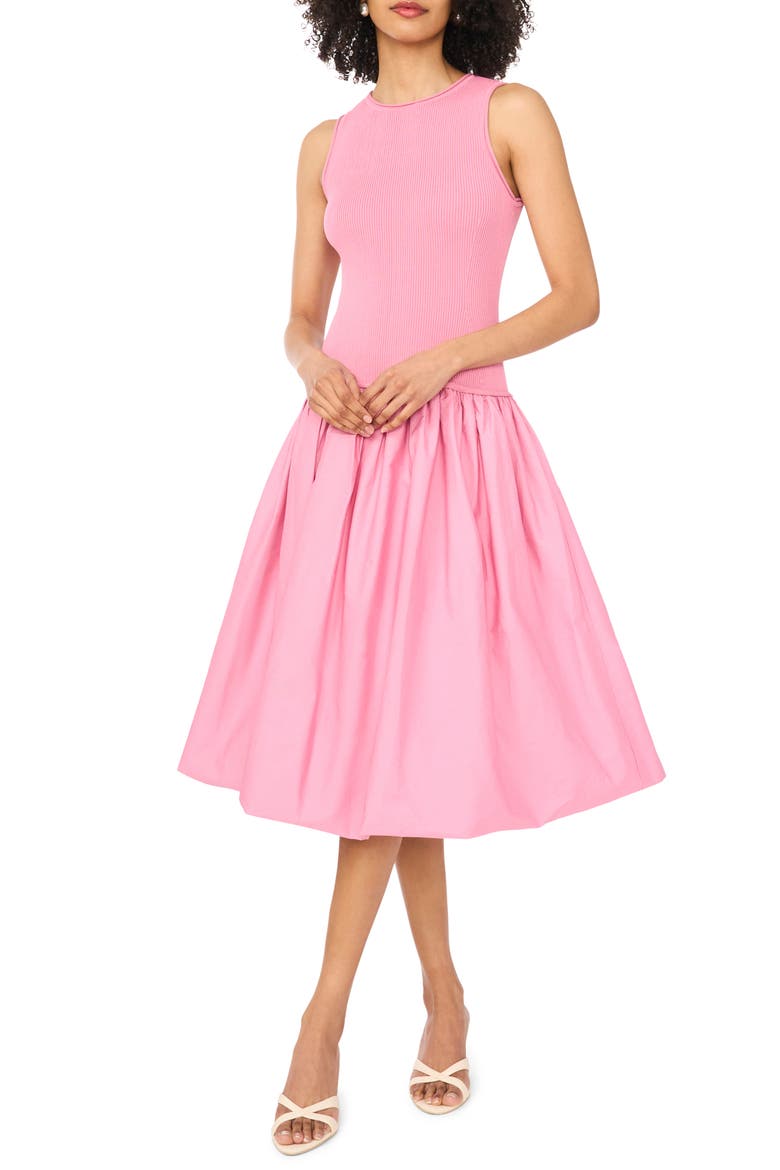 Mixed Media Tank Midi Dress, Main, color, ORCHID