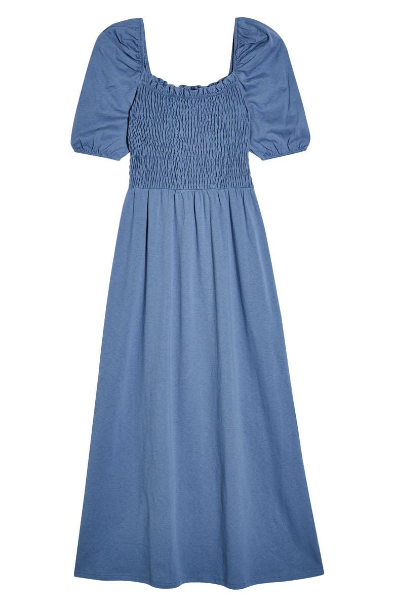 Topshop Shirred Midi Dress, Alternate, color, 