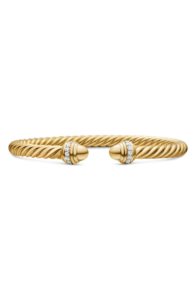 David Yurman Cable Classics Bracelet with Semiprecious Stones & Diamonds, 5mm, Main, color, Yellow Gold/ Diamond