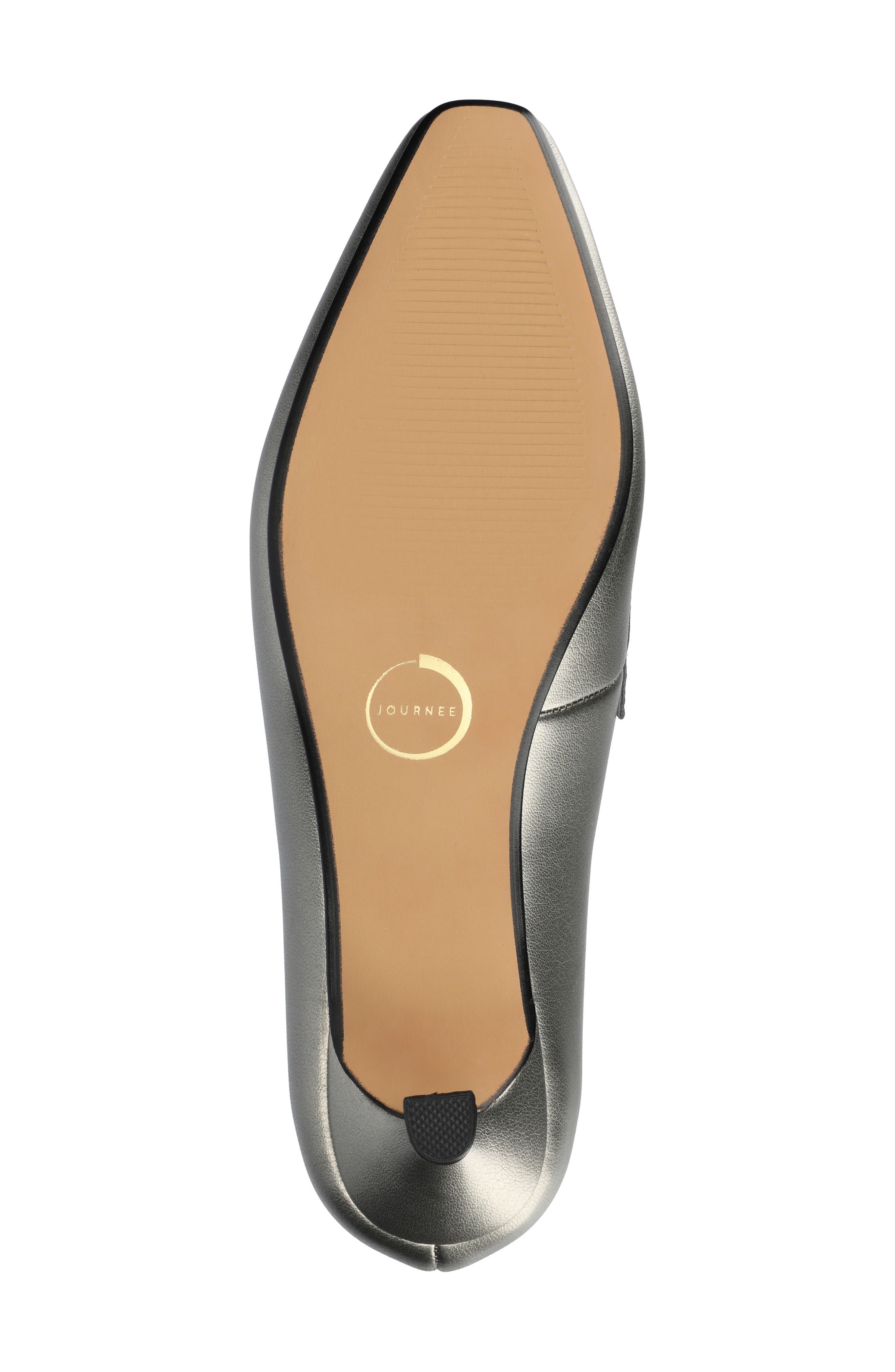 Journee Collection Celina Croc Embossed Loafer Pump - Wide Width Available, Alternate, color, Pewter