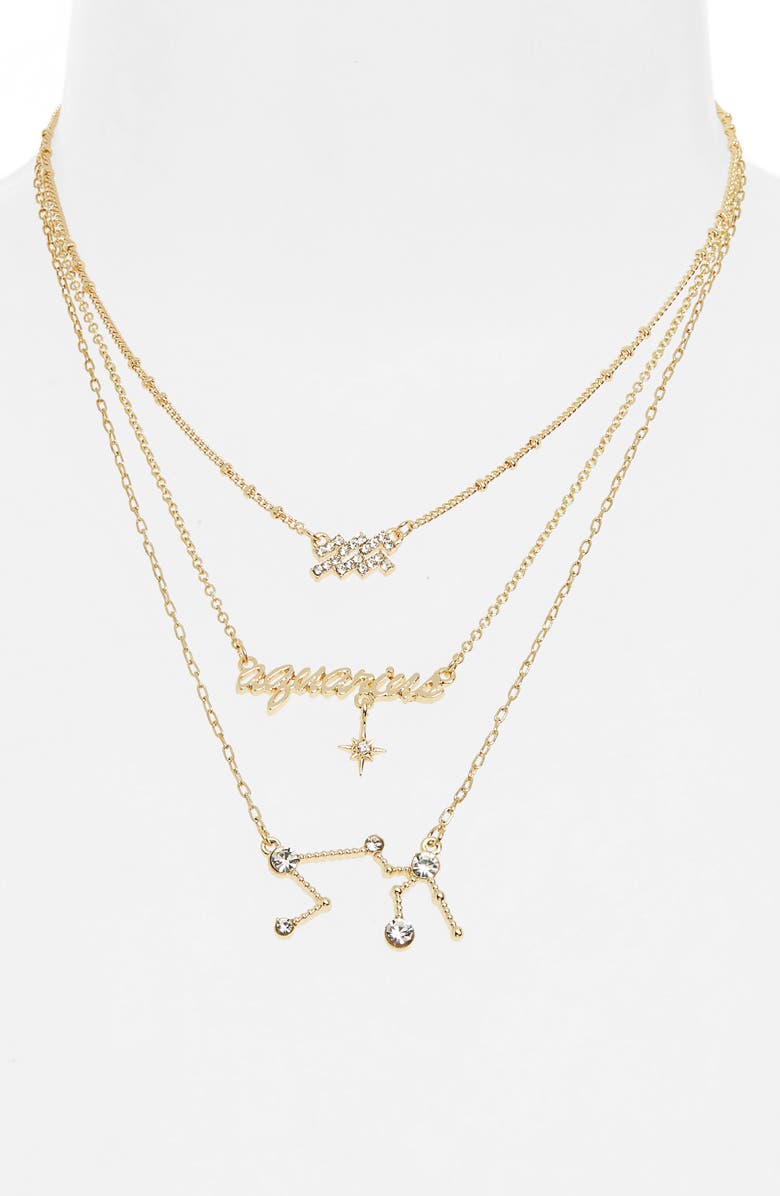 BP. Crystal Zodiac Triple Layer Pendant Necklace, Alternate, color,