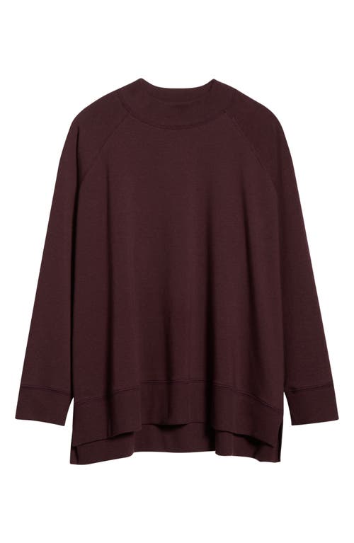 Eileen Fisher Mock Neck Long Sleeve Top In Purple