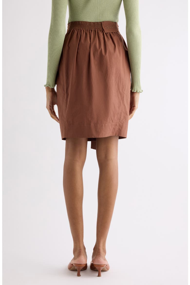 Tie Waist Cotton Poplin Skirt, Alternate, color, PLAIN BROWN