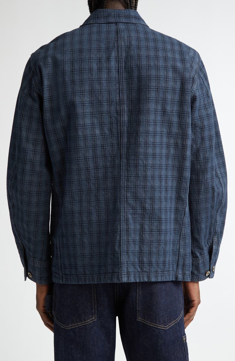 Double RL Check Jacquard Japanese Denim Engineer Coat, Alternate, color,