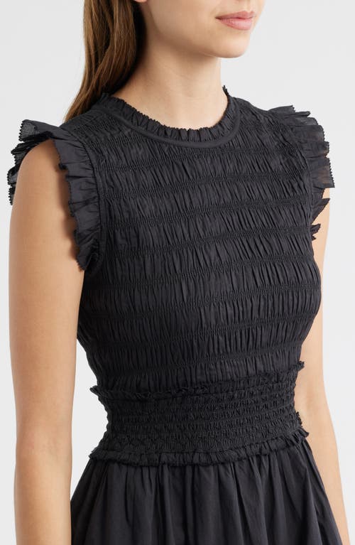Rails Vivier Smocked Midi Dress In Black
