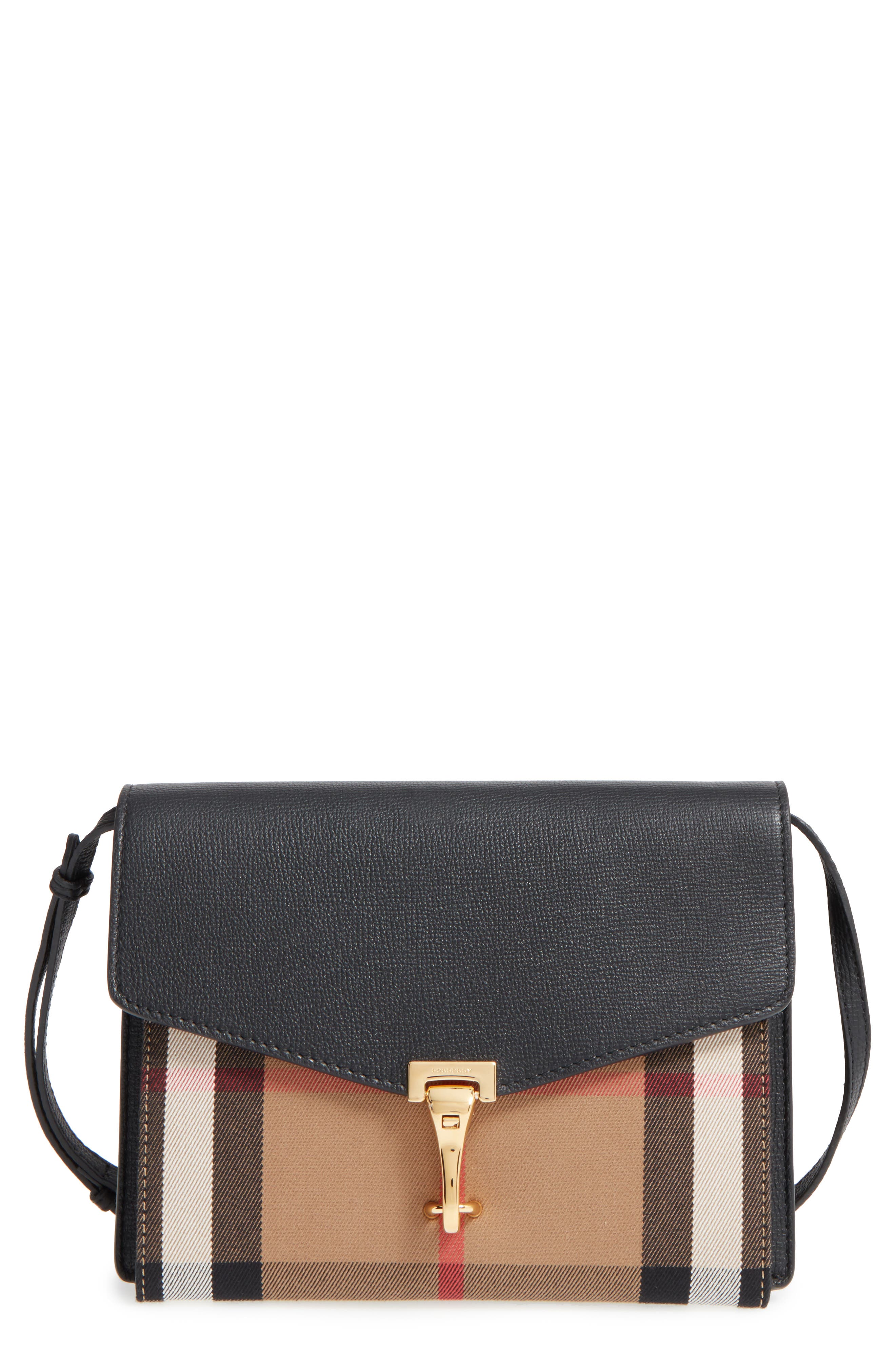 Burberry 'Small Macken' Check Crossbody Bag, Main, color, 