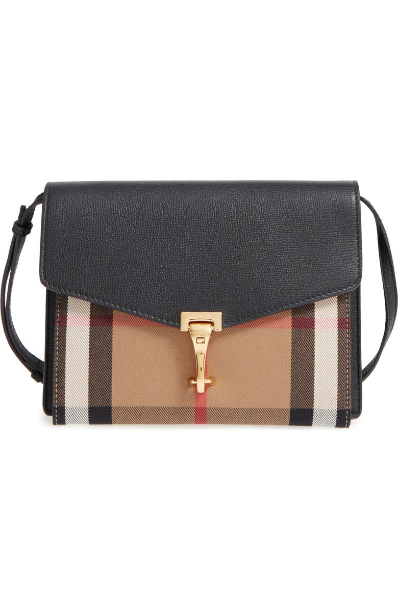 Burberry 'Small Macken' Check Crossbody Bag, Main, color,