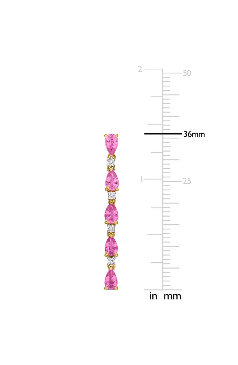 Julianna B. Pink Sapphire & Diamond Linear Drop Earrings 14K, Alternate, color, Pink Sapphire