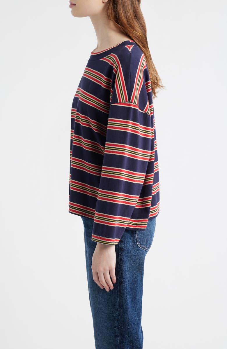 THE GREAT. Field Stripe Relaxed Fit Cotton T-Shirt, Alternate, color, Scout Stripe