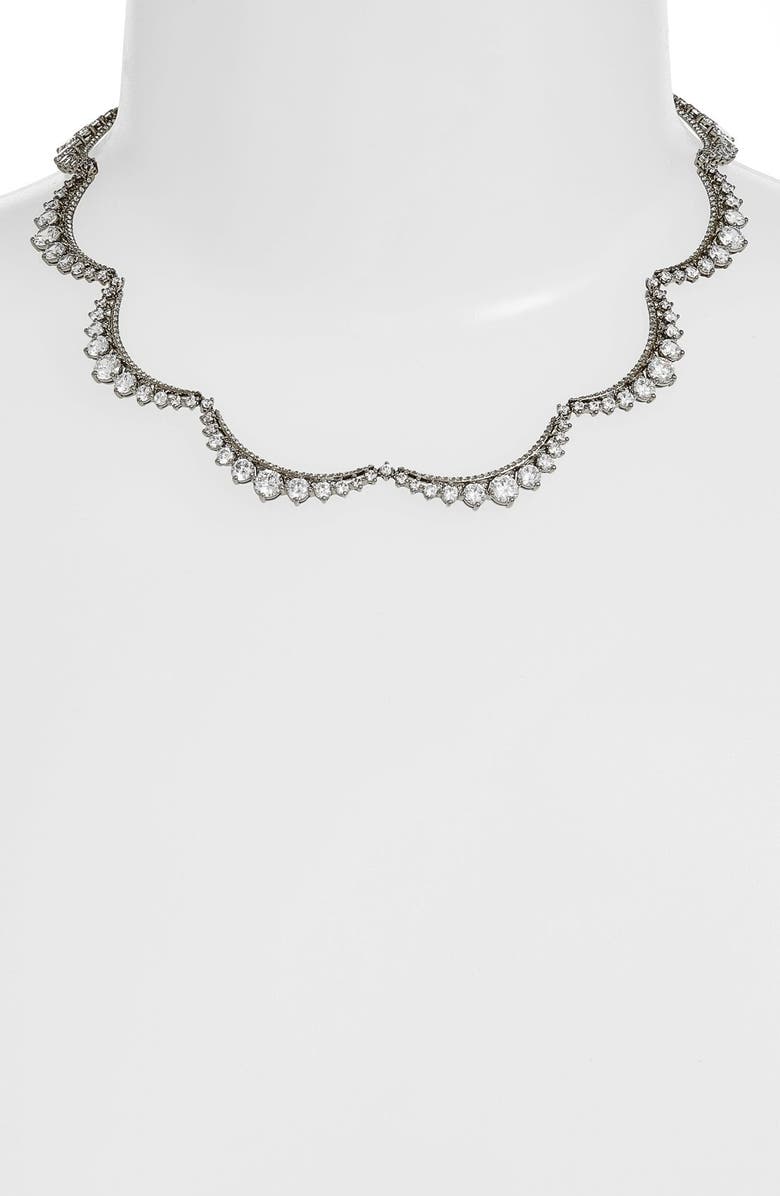 Nadri Crystal Crescent Link Necklace, Alternate, color, 