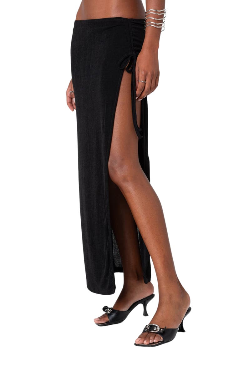 Goldie Slit Maxi Skirt, Alternate, color, BLACK