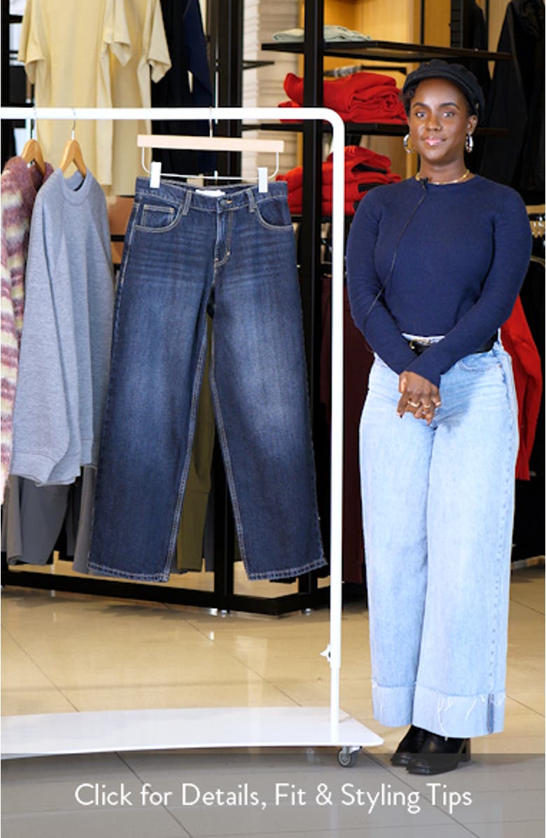 Cinch Back Low Rise Wide Leg Jeans, sales video thumbnail