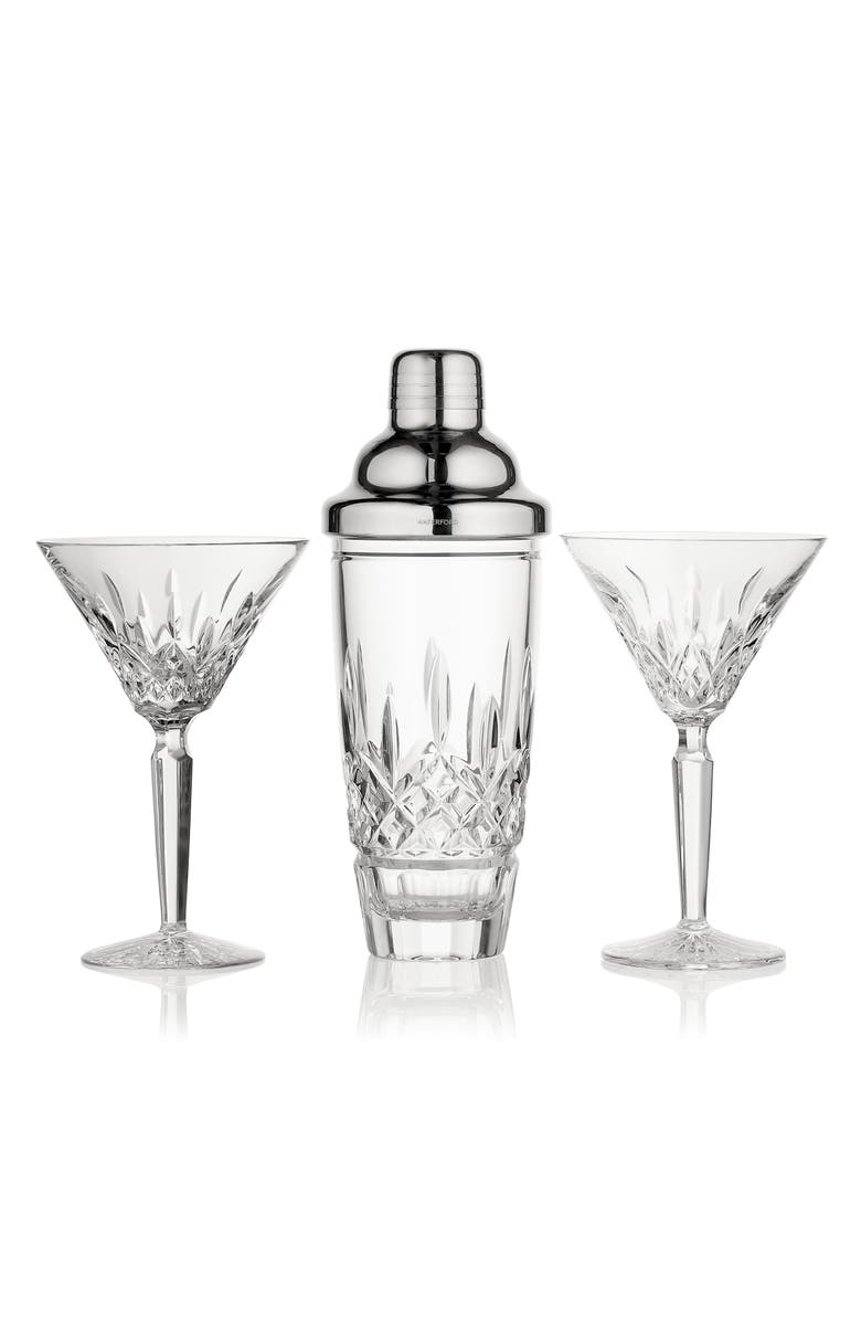 Waterford Lismore Crystal Cocktail Shaker & Martini Glasses Set, Main, color, 