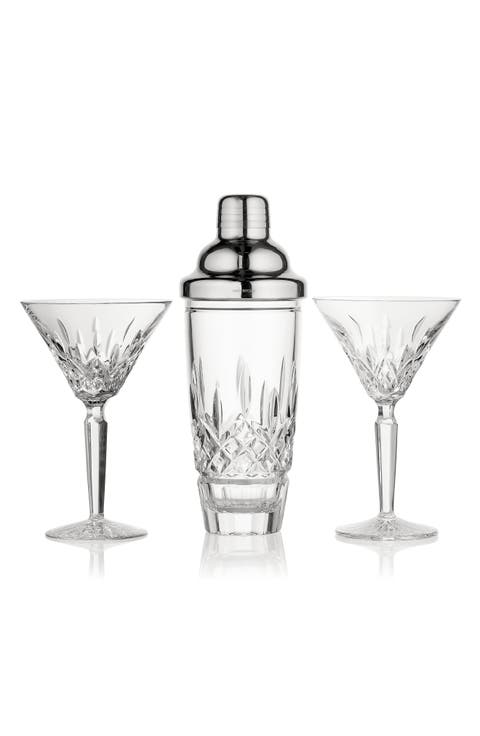 Lismore Crystal Cocktail Shaker & Martini Glasses Set