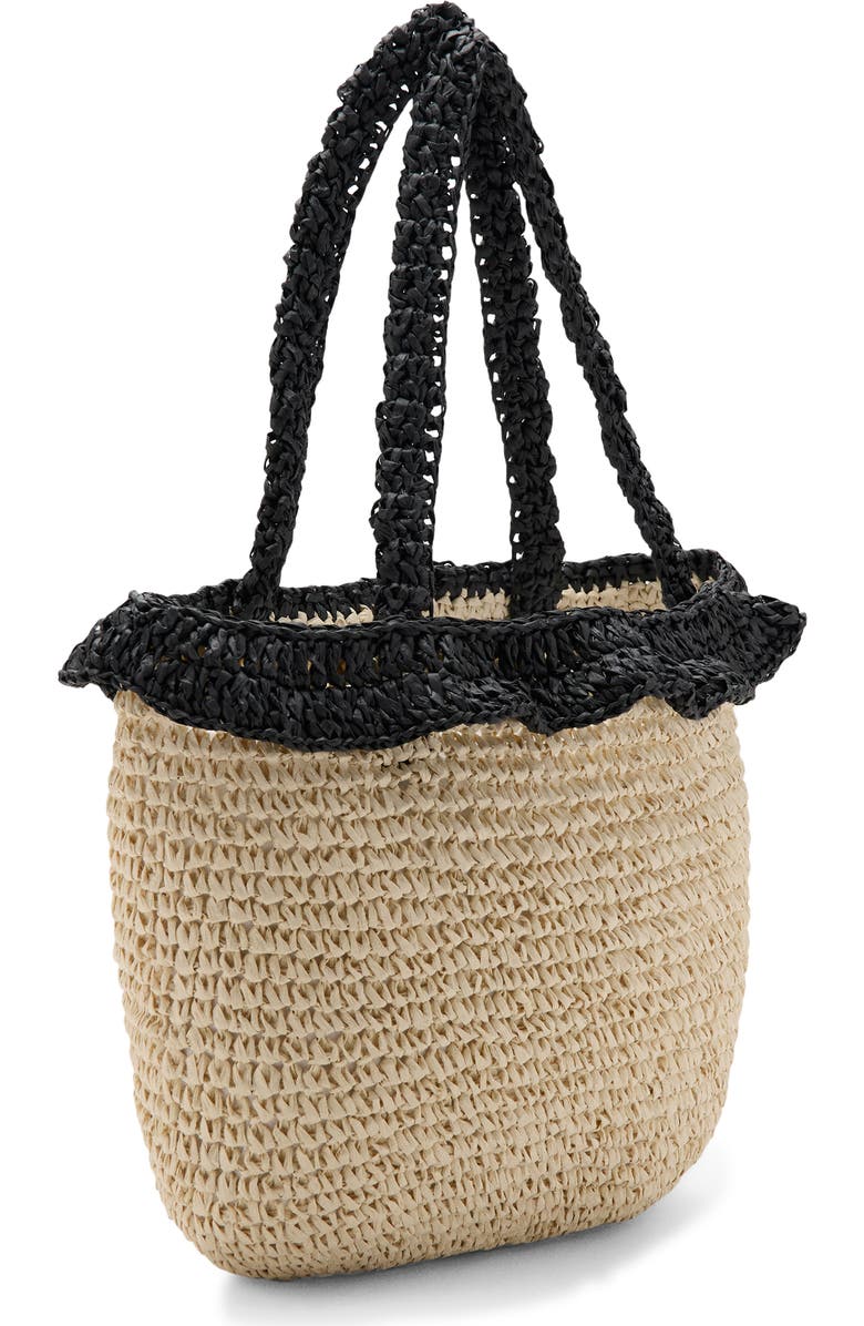 MANGO TEEN Natural Fiber Bucket Bag, Alternate, color, Black