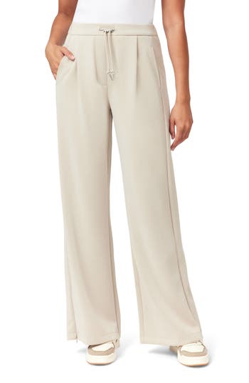 Scotch & Soda Wide Leg Zip Ankle Pants In Neutral