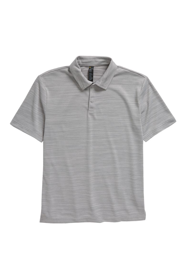 Kids' Jump Up Performance Piqué Knit Polo, Main, color, GREY SHADE