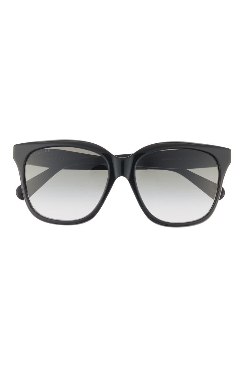 56mm Square Sunglasses, Main, color, BLACK BLACK GREY