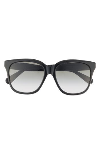 Gucci 56mm Square Sunglasses In Black Black Grey
