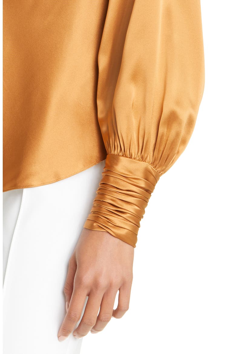 Taylee Silk Satin Blouse, Alternate, color, CINNAMON