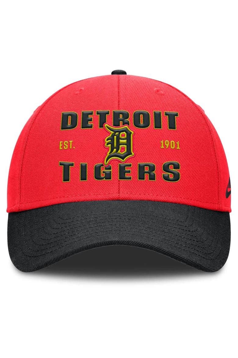 Men's Nike Crimson/Black Detroit Tigers Neon 90s Rise Adjustable Hat, Alternate, color, Crimson