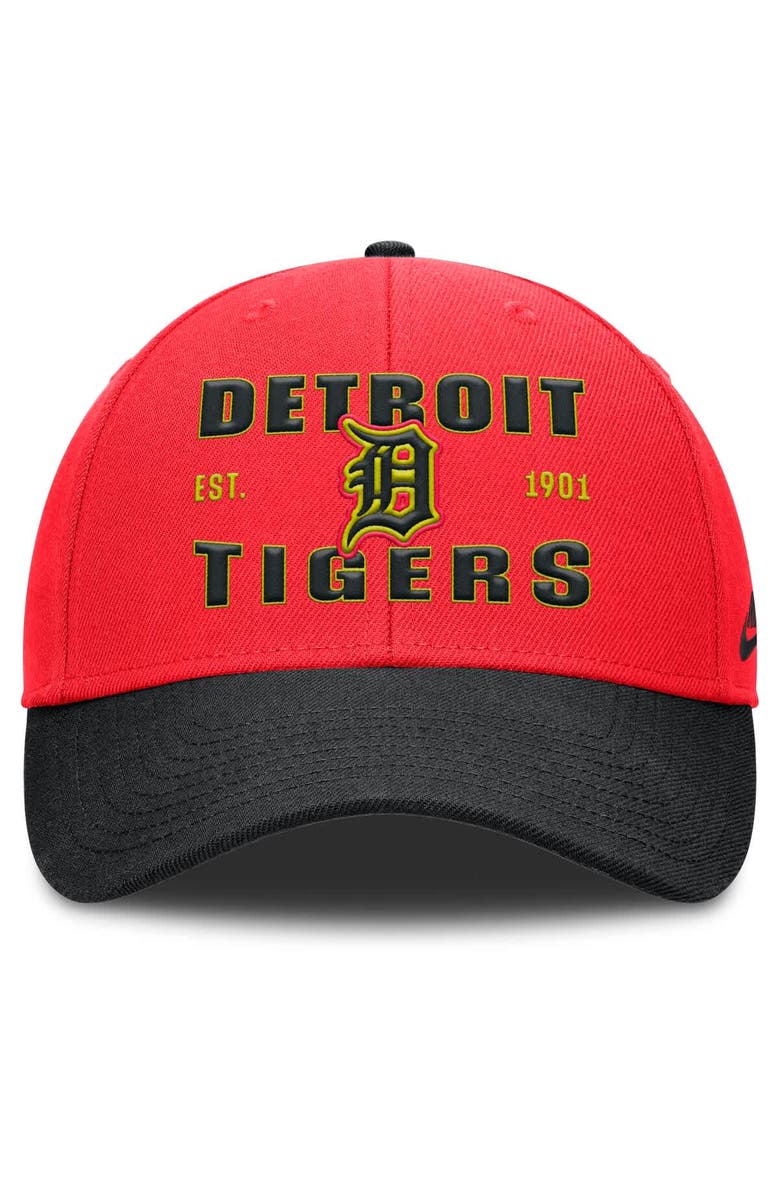 Nike Men's Nike Crimson/Black Detroit Tigers Neon 90s Rise Adjustable Hat, Alternate, color, Crimson