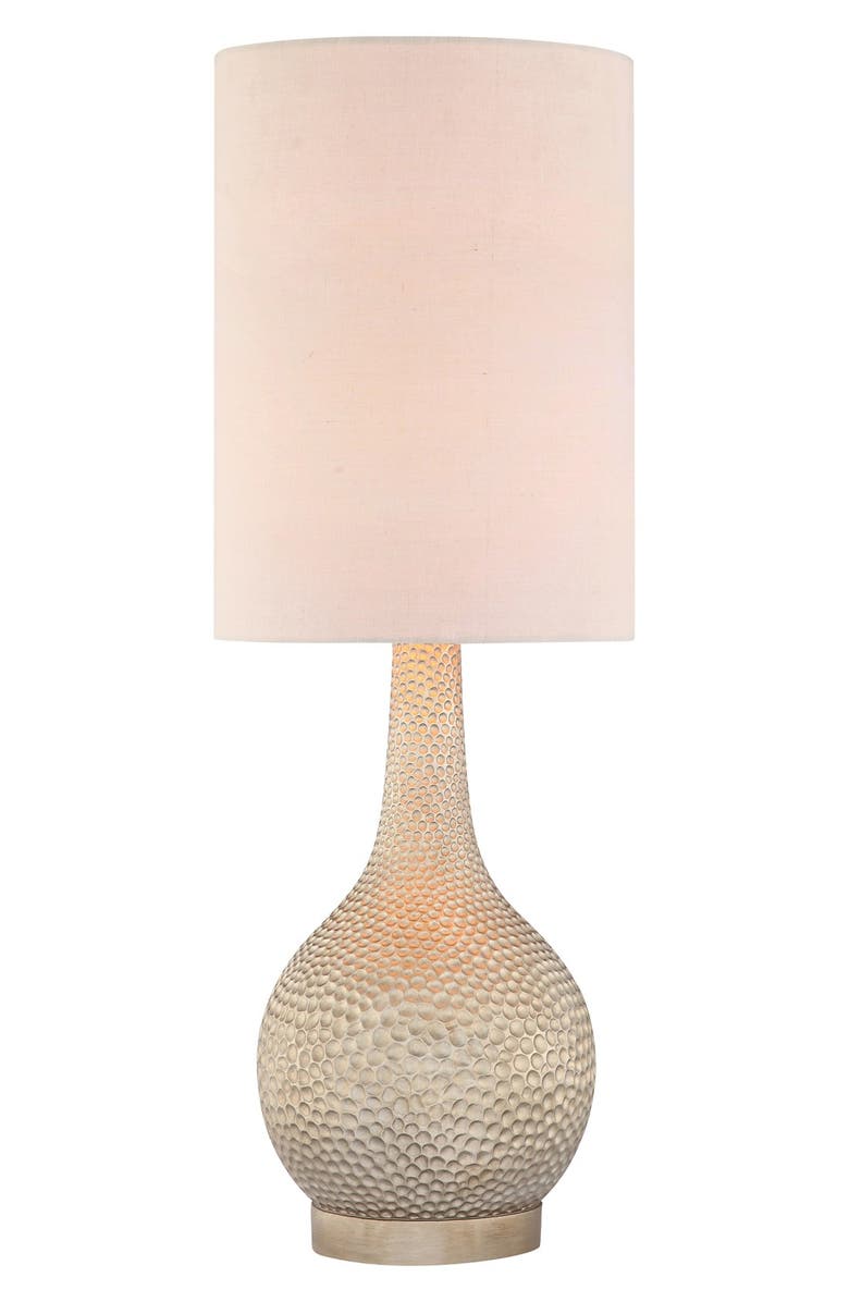 JAlexander Lighting 'Champagne Silver' Hammered Metal Table Lamp, Main, color,