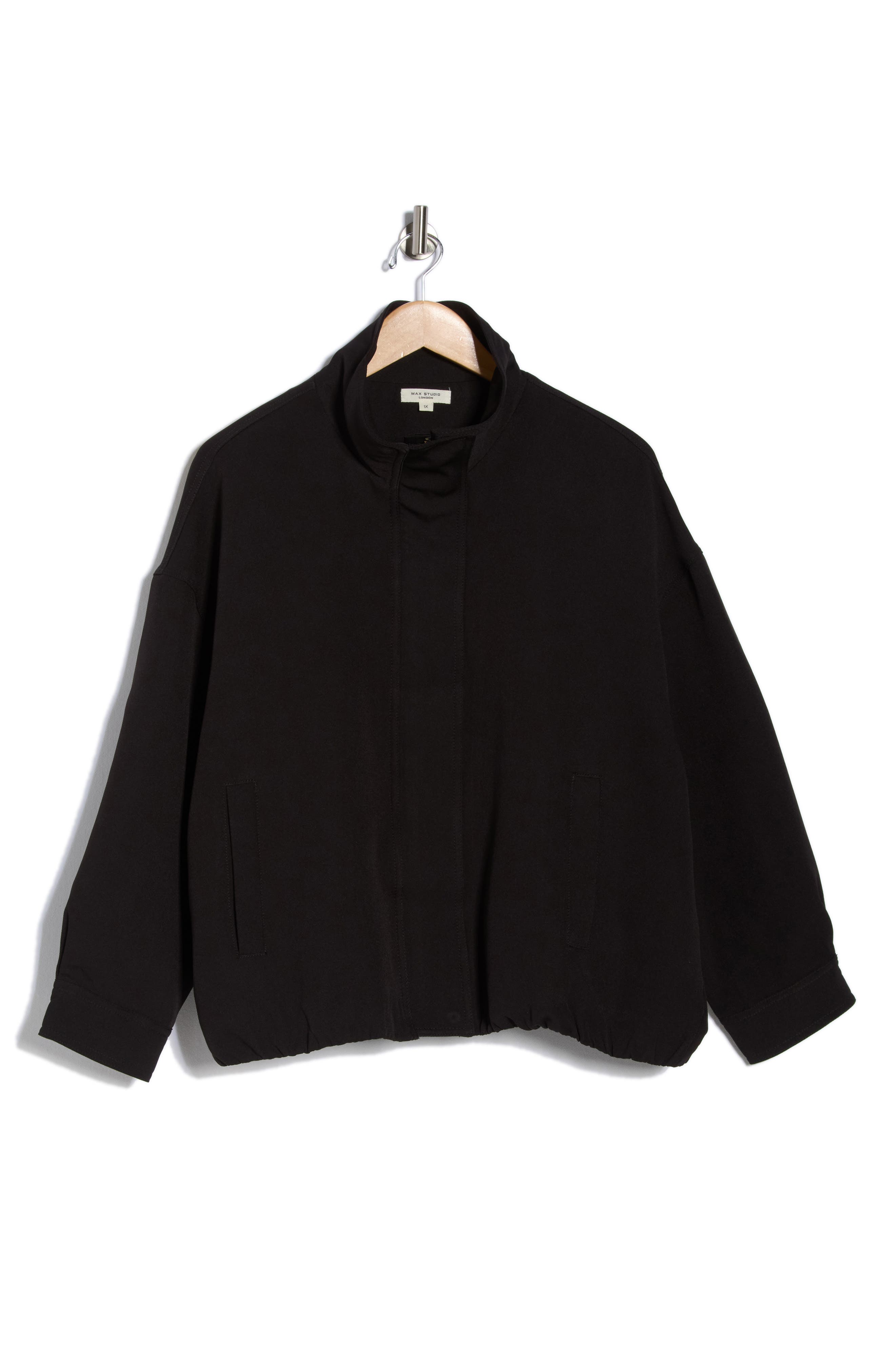 MAX STUDIO Bubble Hem Bomber Jacket