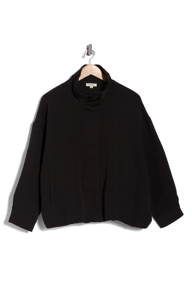 MAX STUDIO Bubble Hem Bomber Jacket, Main, color, Black