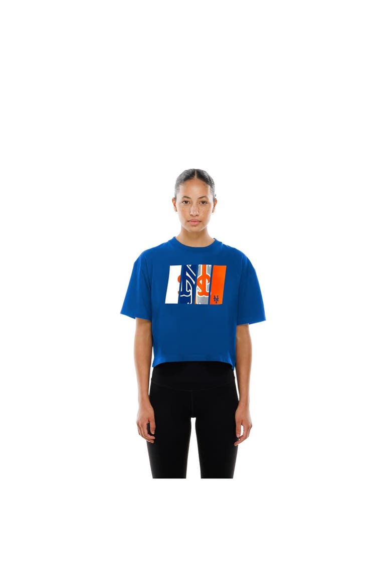 Women's New Era Royal New York Mets Boxy Foil Logo T-Shirt, Alternate, color, Royal