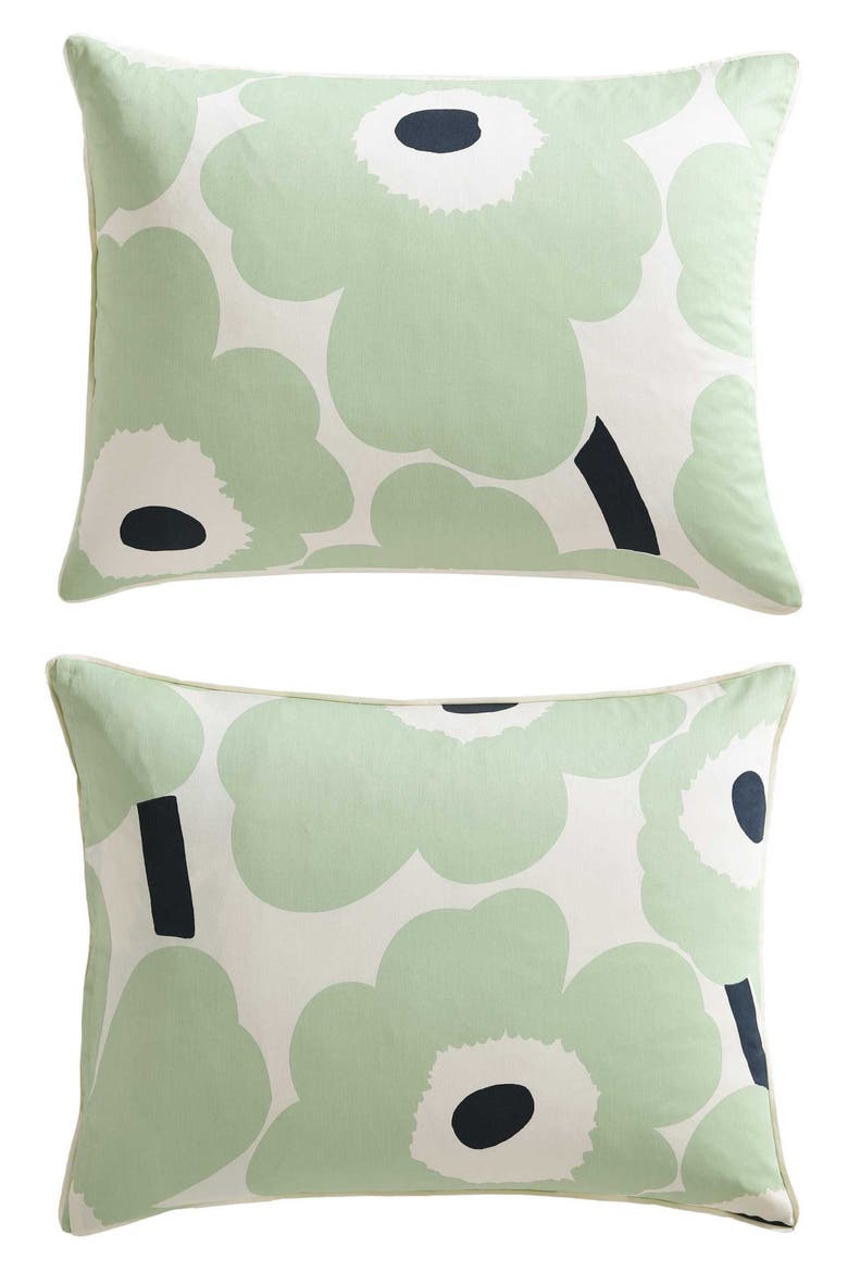 Unikko Duvet Cover & Sham Set, Alternate, color, OPEN LIGHT-PASTEL GREEN