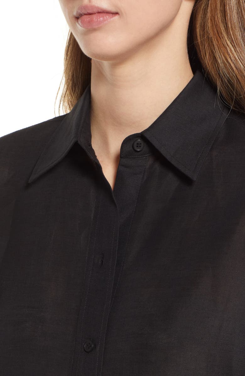 Nordstrom Long Sleeve Linen Blend Blouse, Alternate, color,