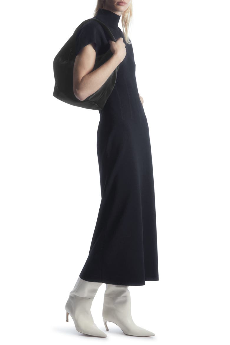 Mock Neck Corset Sweater Dress, Alternate, color, BLUE DARK