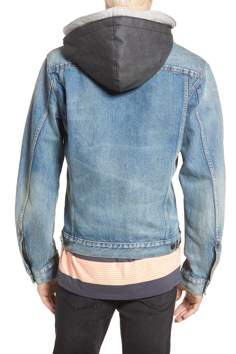 Amsterdam Blauw Hooded Trucker Jacket, Alternate, color, DENIM BLUE