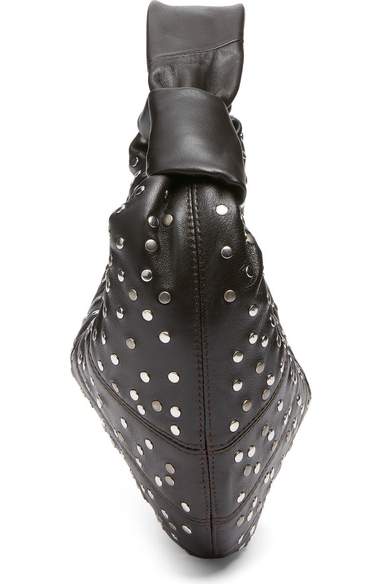 Lemaire Mini Fortune Croissant Studded Leather Handbag, Alternate, color, Dark Chocolate