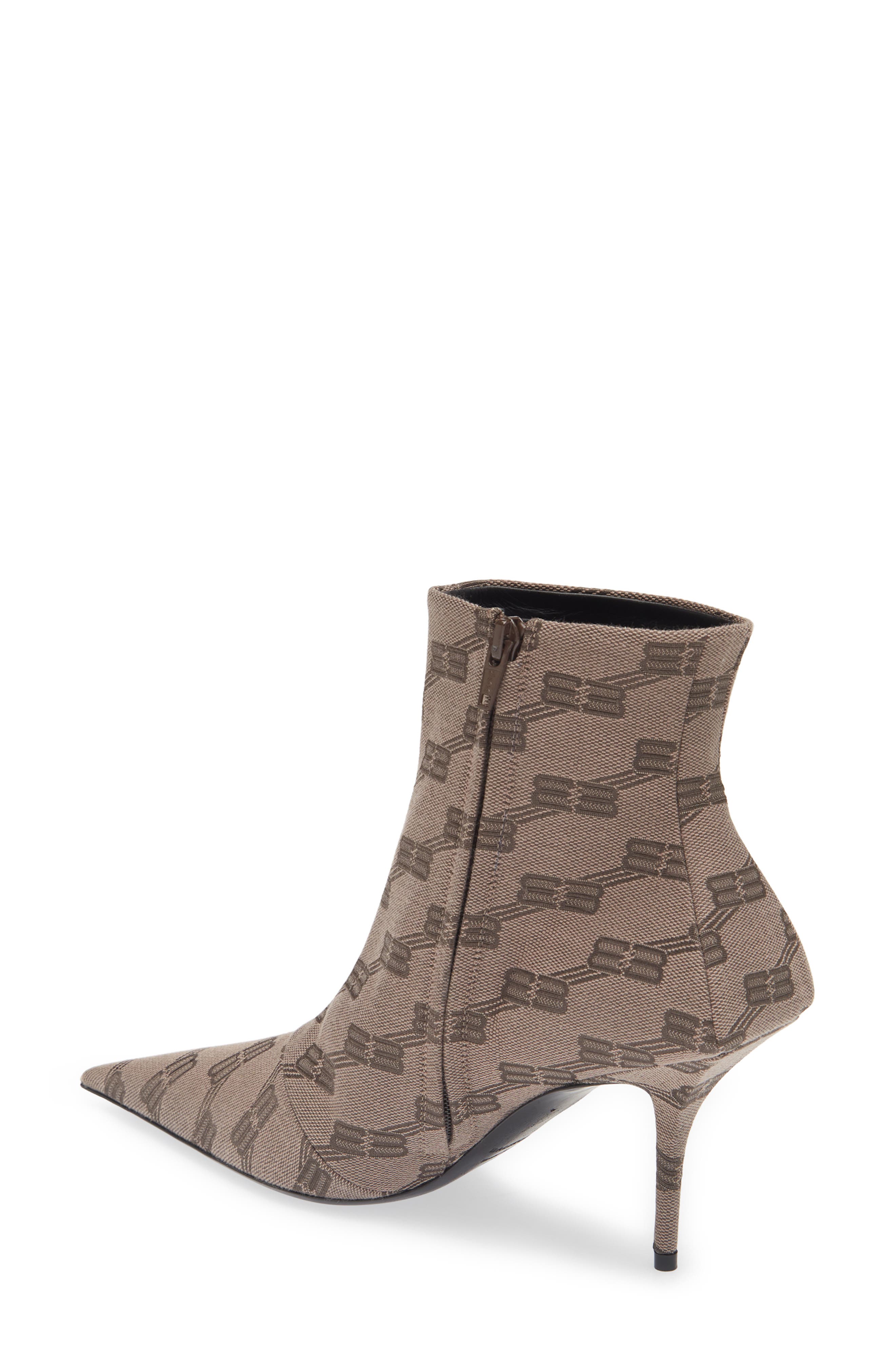 Balenciaga So Knife Logo Jacquard Pointed Toe Bootie, Alternate, color, 