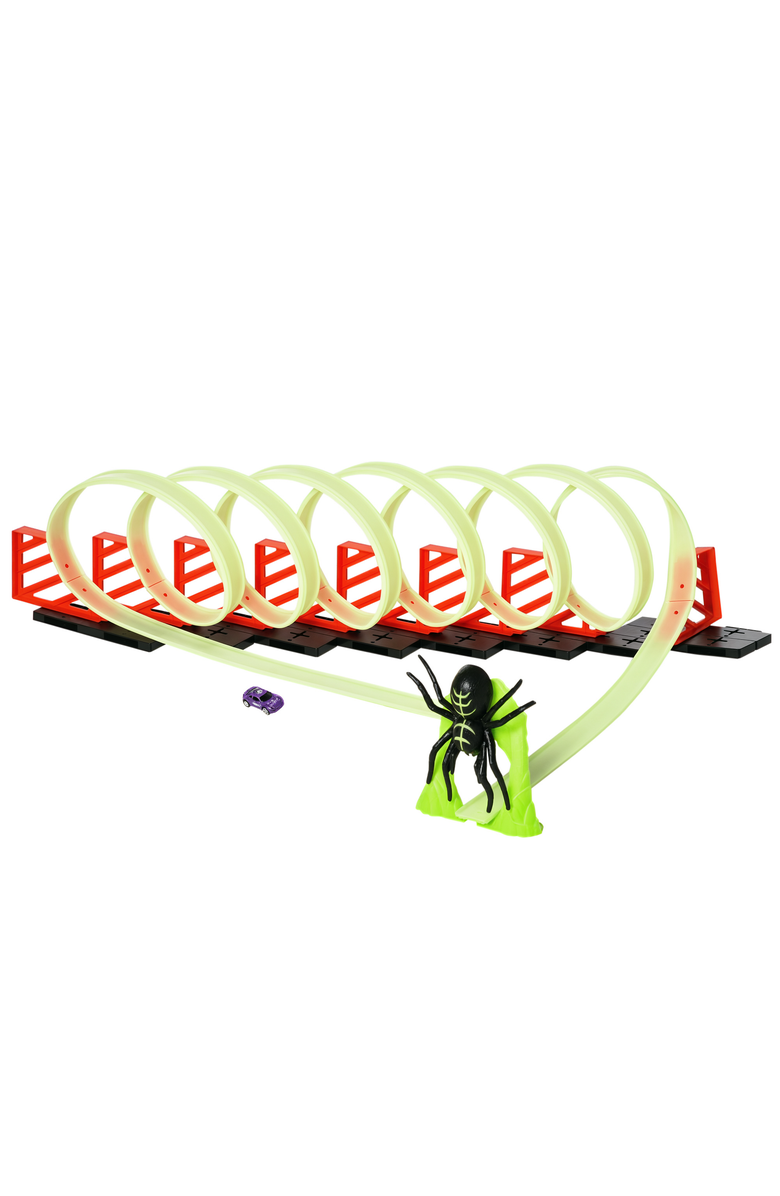 Qaba Track Builder Loop Kit, Glowing Race Track with Pull-back Car, Main, color, Green