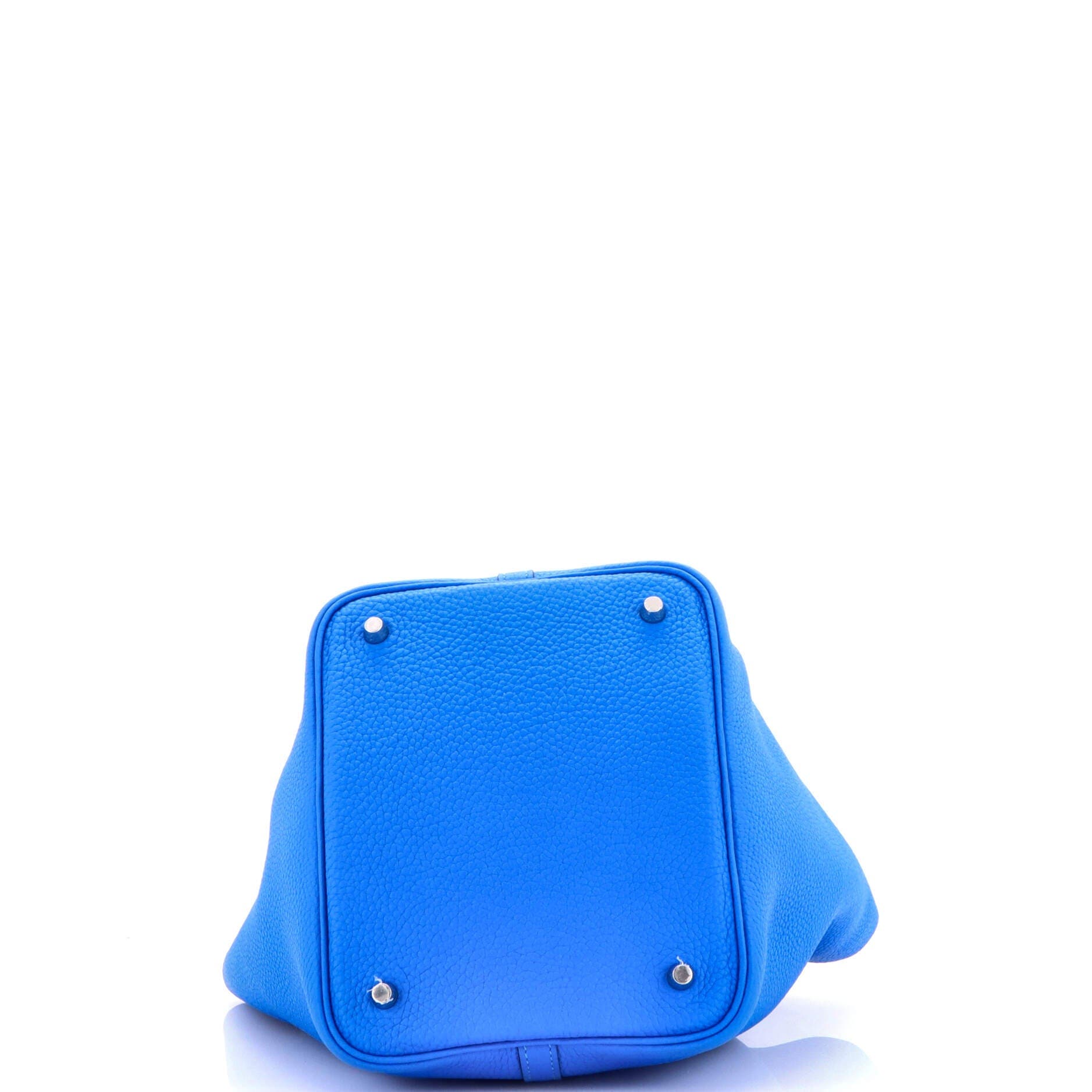 Pre-Owned Hermes Picotin Lock Bag Clemence MM, Alternate, color, Bleu Hydra