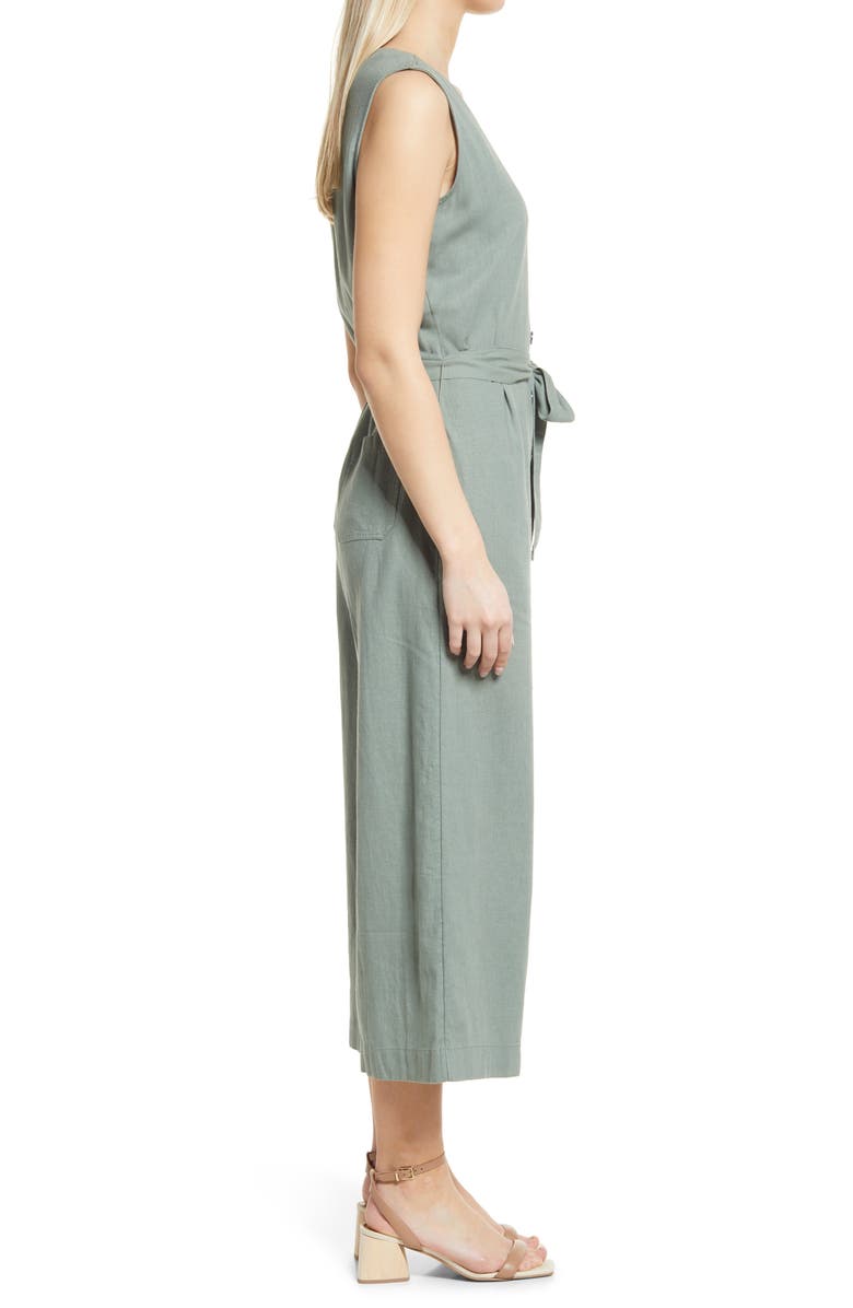 Caslon<sup>®</sup> Linen Blend Wide Leg Jumpsuit, Alternate, color,