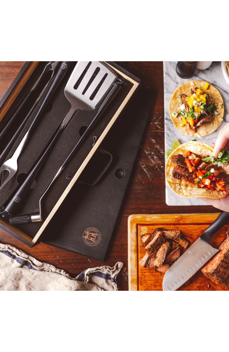 Schmidt Brothers Cutlery Carbon 6, 4-Piece BBQ Tool Set, Alternate, color,