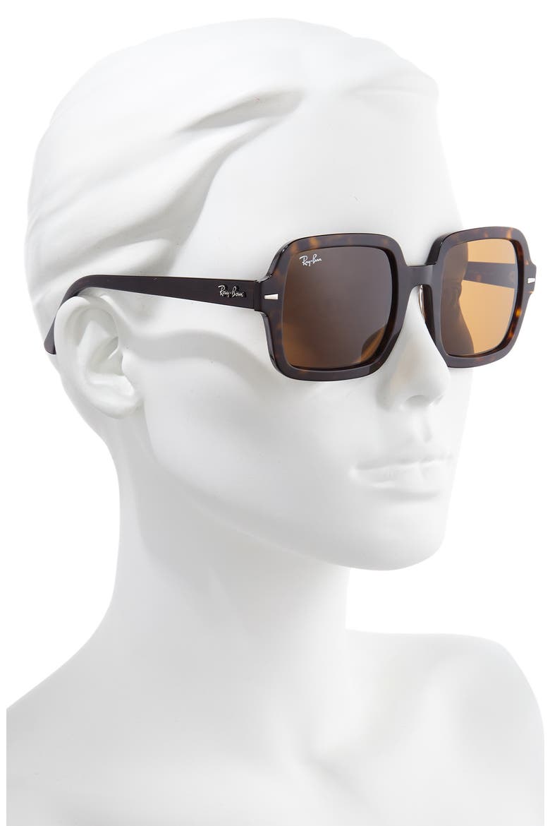 53mm Square Sunglasses, Alternate, color, HAVANA/ BROWN SOLID