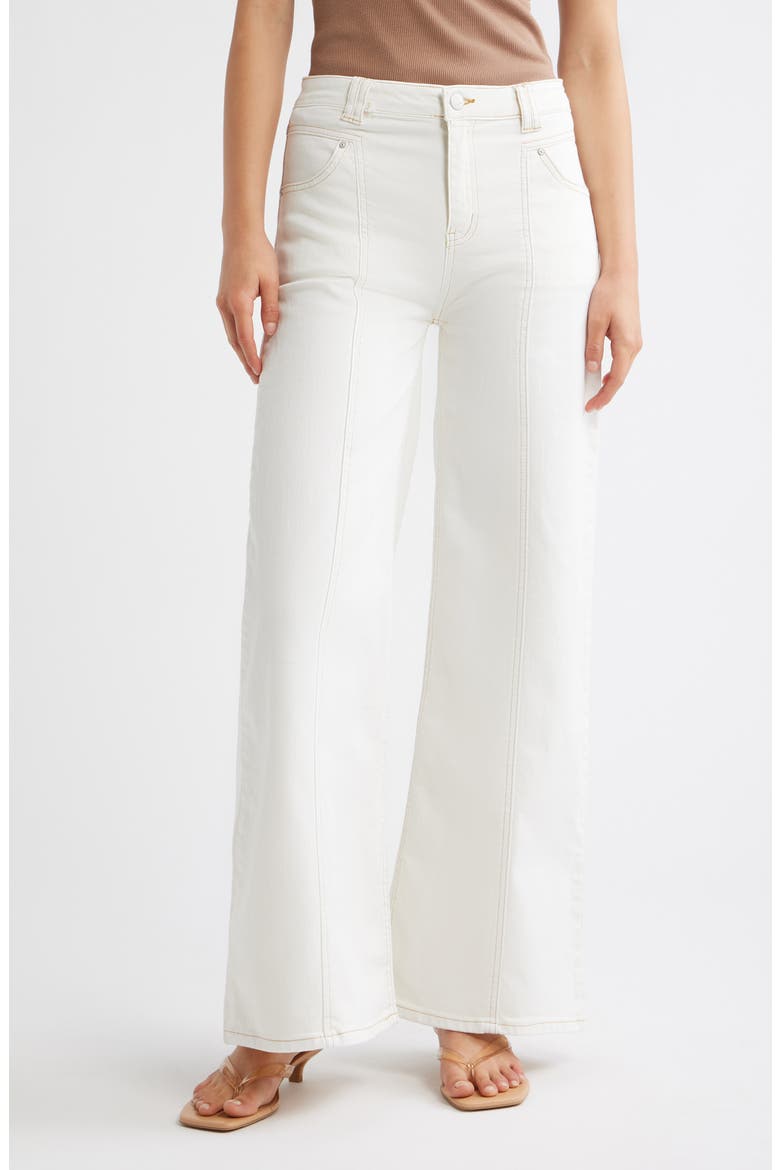 Seam Detail Wide Leg Jeans, Main, color, ECRU